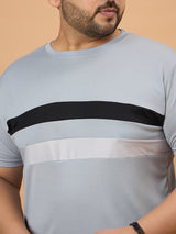 Men Plus Size Dravik Colorblock Round Neck Tshirt - bigbanana