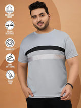 Men Plus Size Dravik Colorblock Round Neck Tshirt