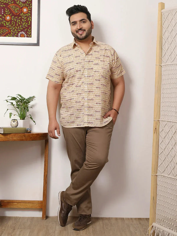 Men Plus Size Drevia Multicolor Printed Shirt