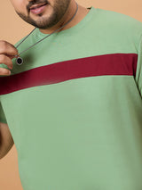 Men Plus Size Dripzo Colorblock Round Neck Tshirt - bigbanana