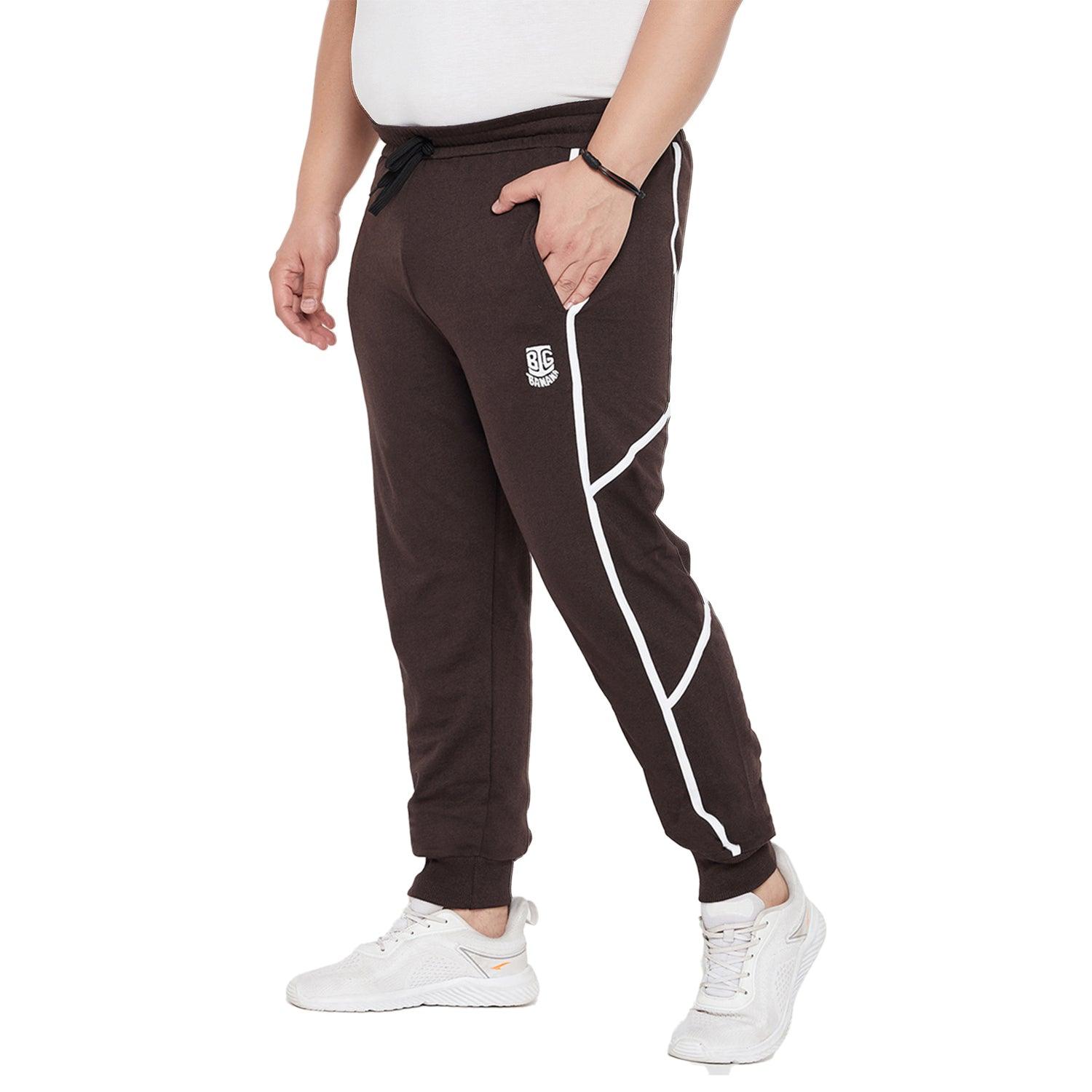 Men Plus Size Drone Solid Trackpant - bigbanana