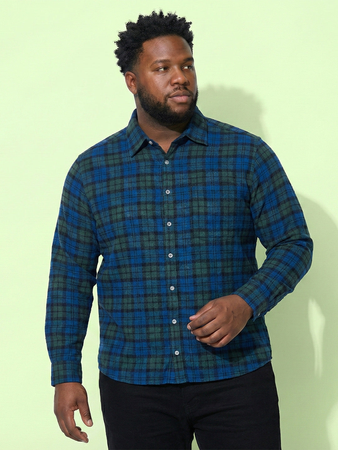 Men Plus Size Dualis Multicolor Checkered Casual Shirt