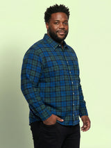 Men Plus Size Dualis Multicolor Checkered Casual Shirt
