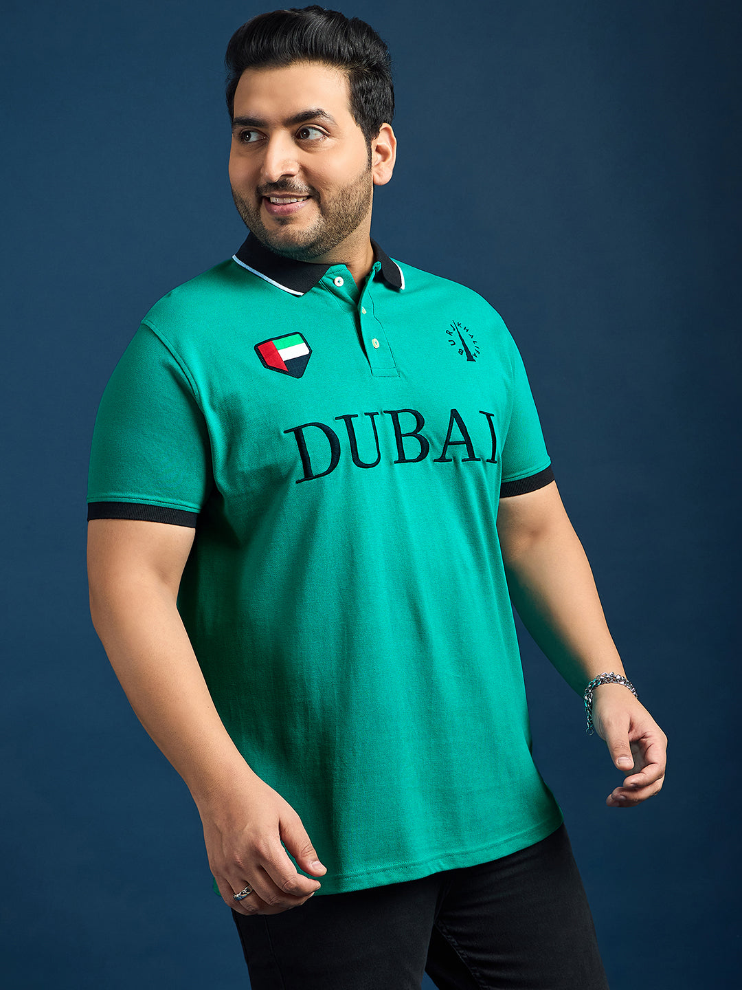 Men Plus Size Dubai Printed Polo Tshirt - bigbanana