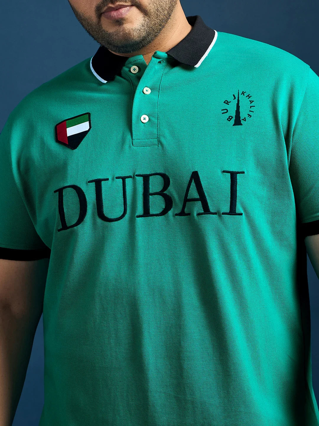 2XL Men Plus Size Dubai Printed Polo Tshirt - Main Image
