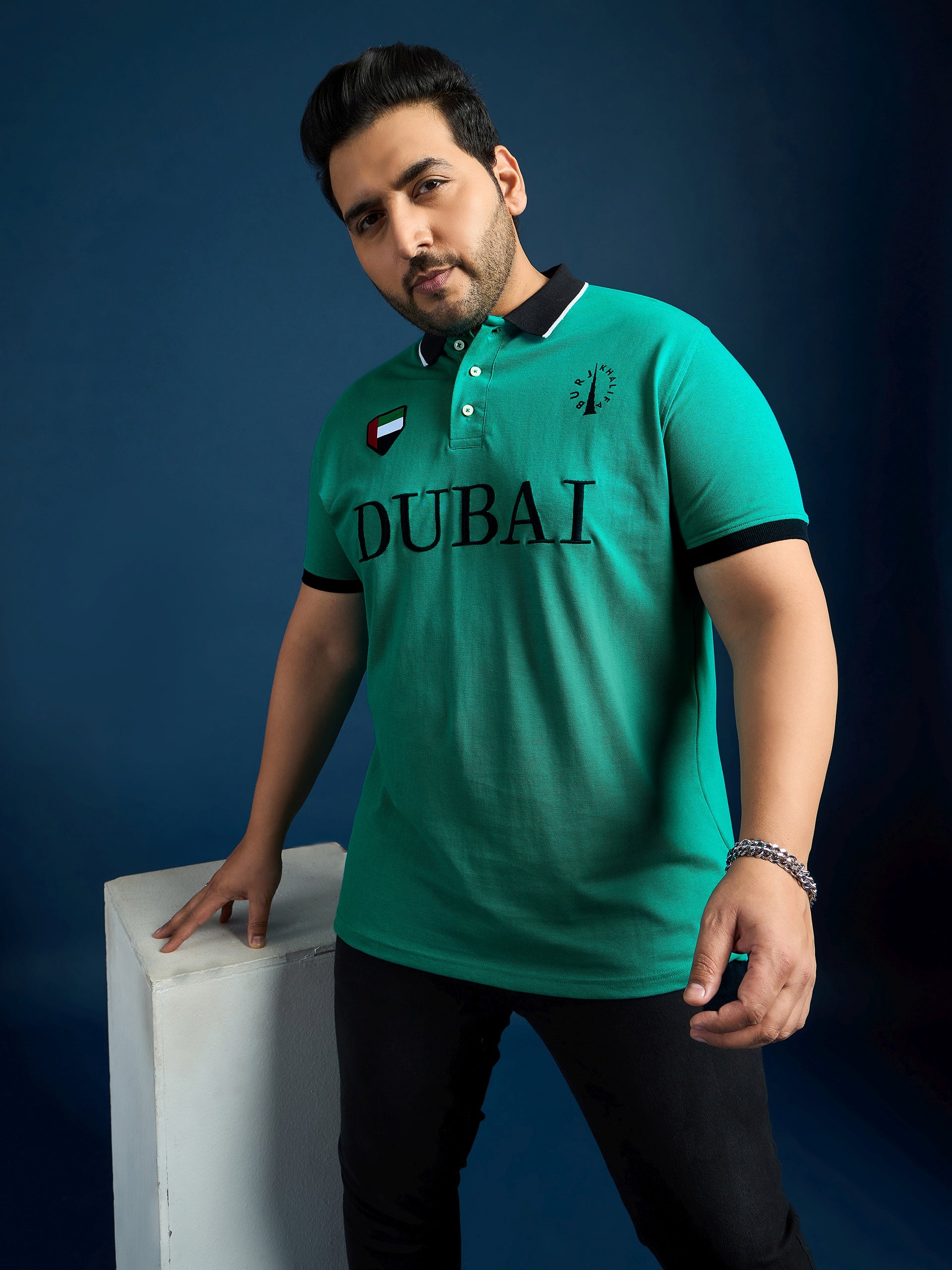 Men Plus Size Dubai Printed Polo Tshirt - bigbanana