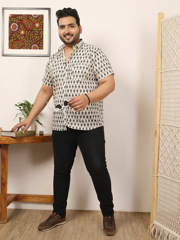 Men Plus Size Duvera Multicolor Printed Shirt