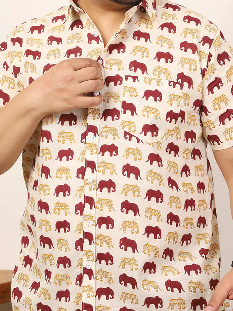 Men Plus Size Duvrex Multicolor Printed Shirt - bigbanana
