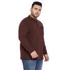 Men Plus Size Eastwood Solid Henley Tshirt - bigbanana