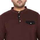 Men Plus Size Eastwood Solid Henley Tshirt - bigbanana