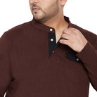 Men Plus Size Eastwood Solid Henley Tshirt - bigbanana