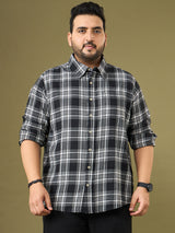 Men Plus Size Ebonis Multicolor Checkered Casual Shirt