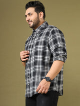 Men Plus Size Ebonis Multicolor Checkered Casual Shirt
