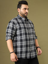 Men Plus Size Ebonis Multicolor Checkered Casual Shirt