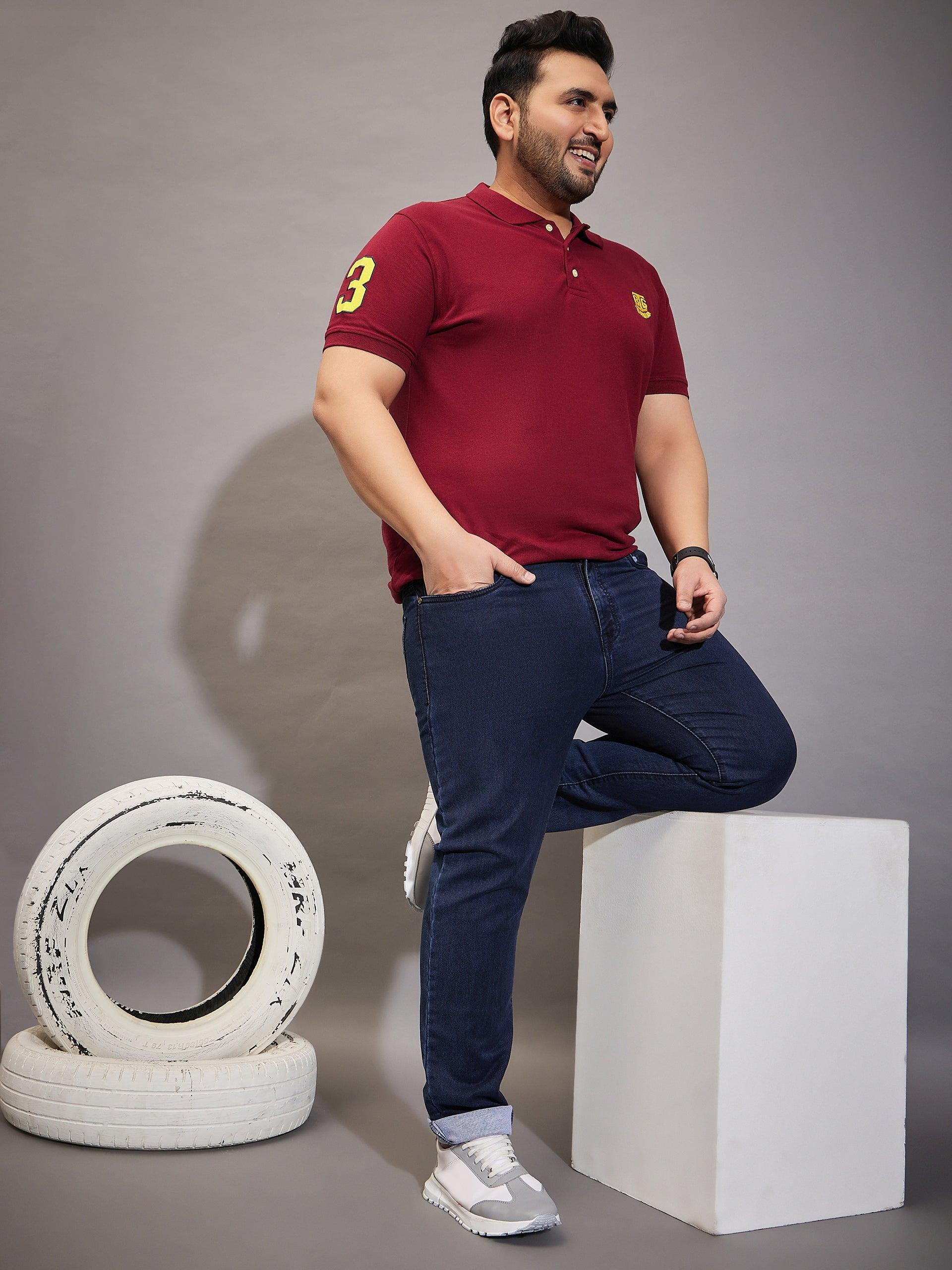 Men Plus Size Echo Solid Jeans - bigbanana