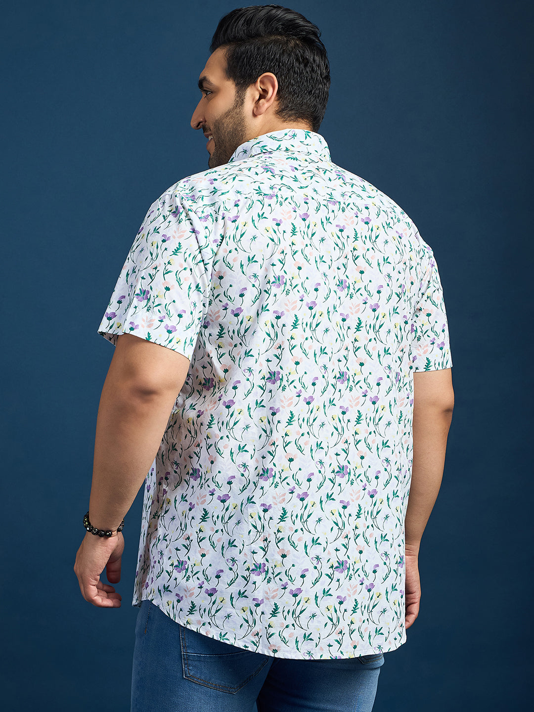 Men Plus Size Elkeen Floral Print /Multi Colors Shirt - bigbanana