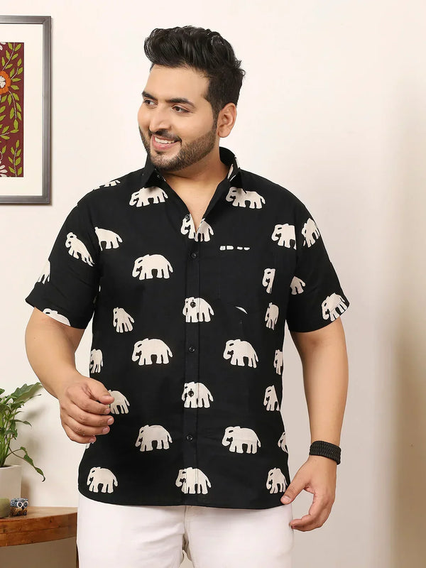 Men Plus Size Elvora Multicolor Printed Shirt