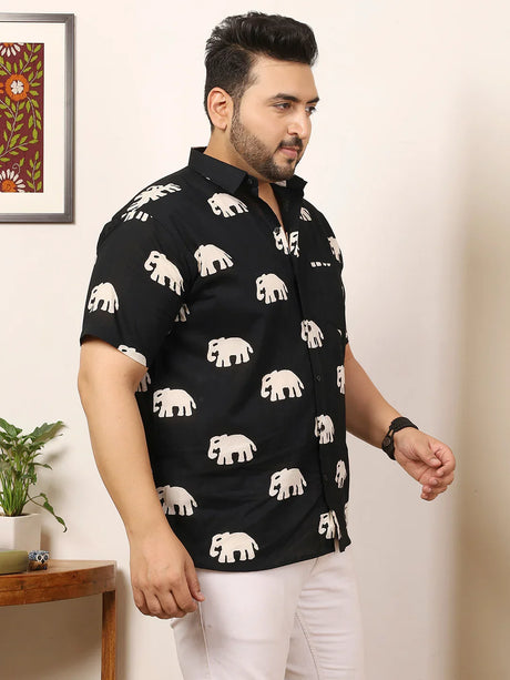 Men Plus Size Elvora Multicolor Printed Shirt - bigbanana