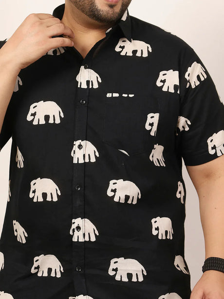 Men Plus Size Elvora Multicolor Printed Shirt - bigbanana