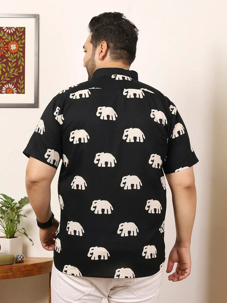 Men Plus Size Elvora Multicolor Printed Shirt - bigbanana