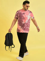 Men Plus Size Emberglow Multicolor Printed Round Neck Tshirt - bigbanana