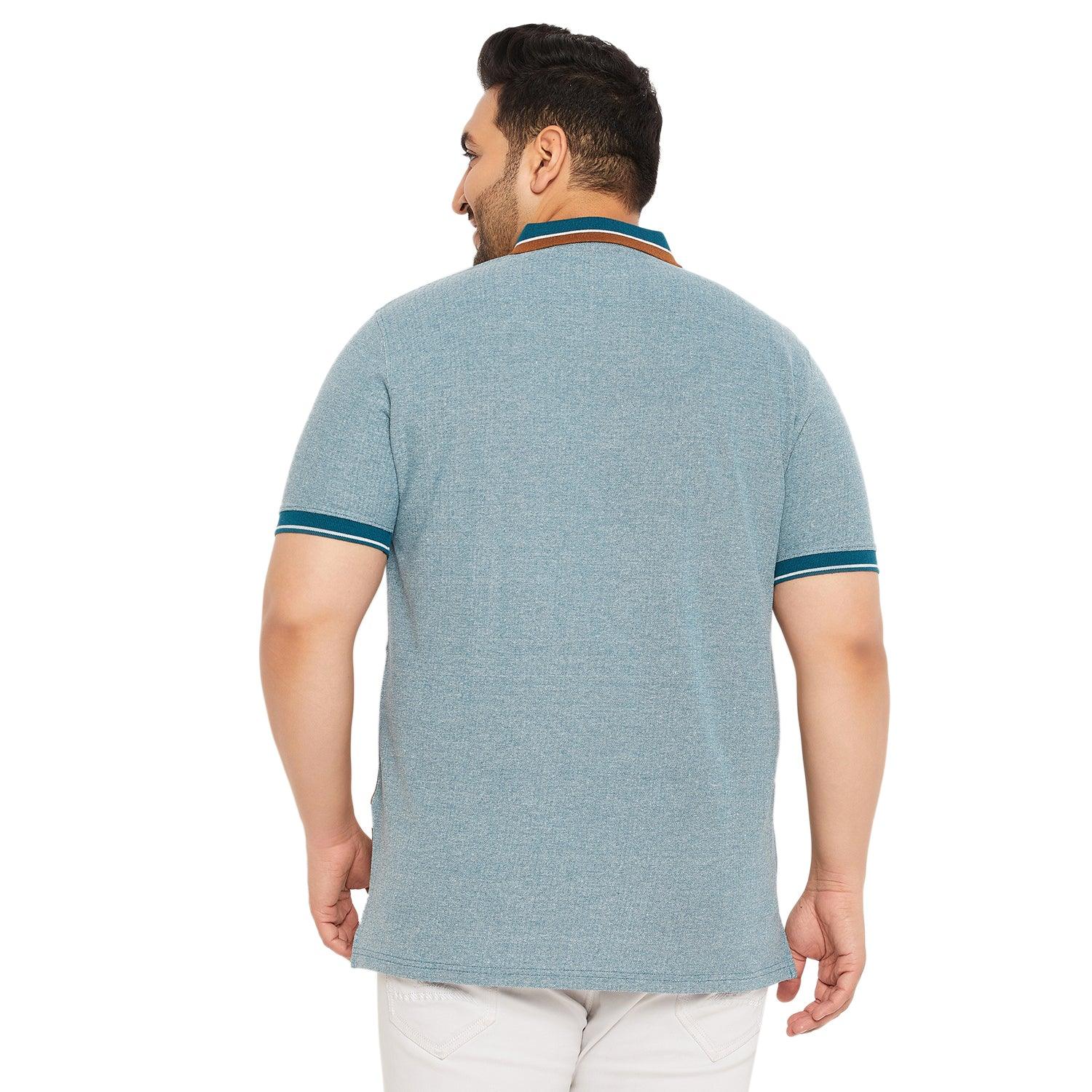 Men Plus Size Endy Colorblock Polo Tshirt - bigbanana