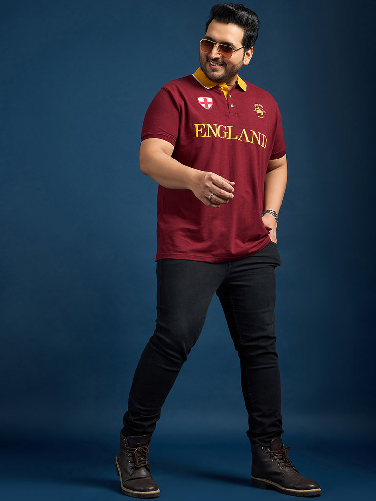 Men Plus Size England Printed Polo Tshirt - bigbanana