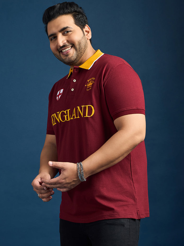 Men Plus Size England Printed Polo Tshirt - bigbanana