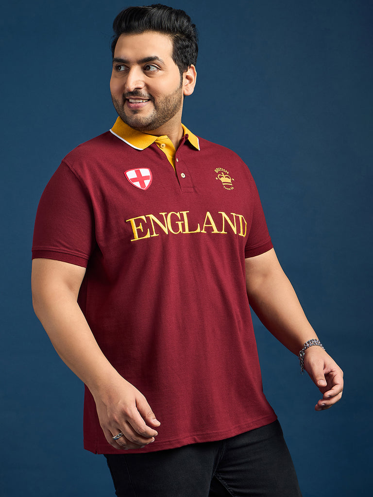 Men Plus Size England Printed Polo Tshirt - bigbanana