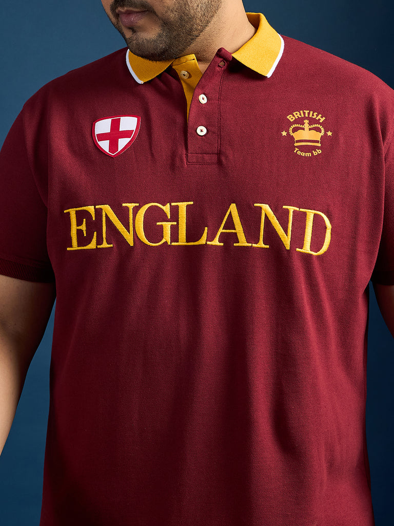 Men Plus Size England Printed Polo Tshirt - bigbanana