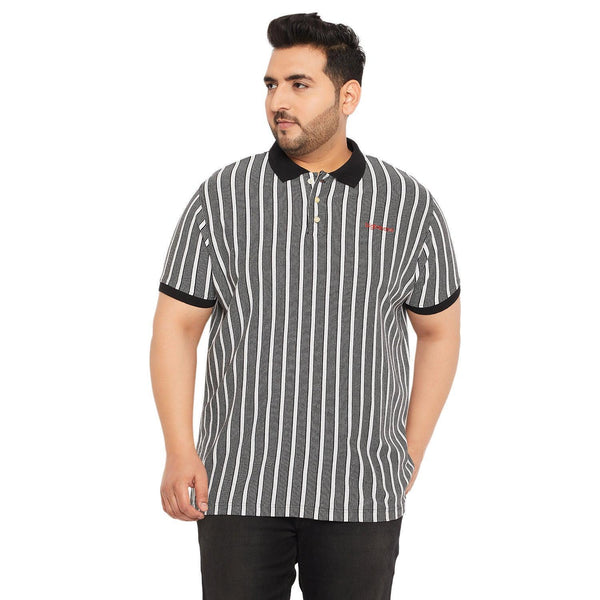 Men Plus Size Erin Striped Polo Tshirt