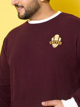 Men Plus Size Everfrost Maroon Solid Sweatshirt