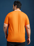 Men Plus Size Feast-Orange Solid Polo Tshirt - bigbanana