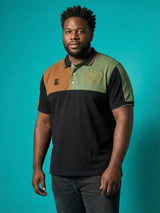 Men Plus Size Fablet Colorblock Polo Tshirt