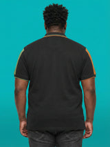 Men Plus Size Fablet Colorblock Polo Tshirt