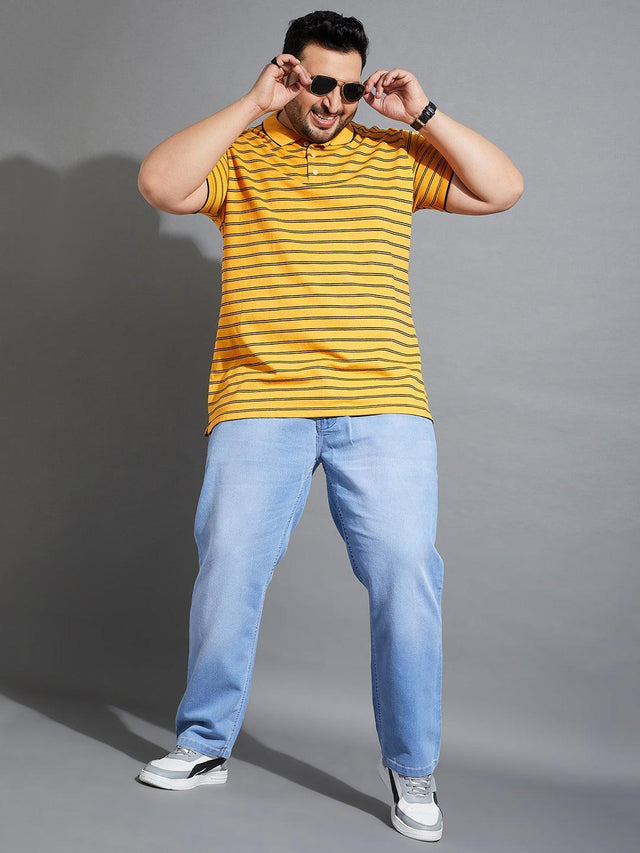 Men Plus Size Feedo-10 Washed Indigo Denim - bigbanana