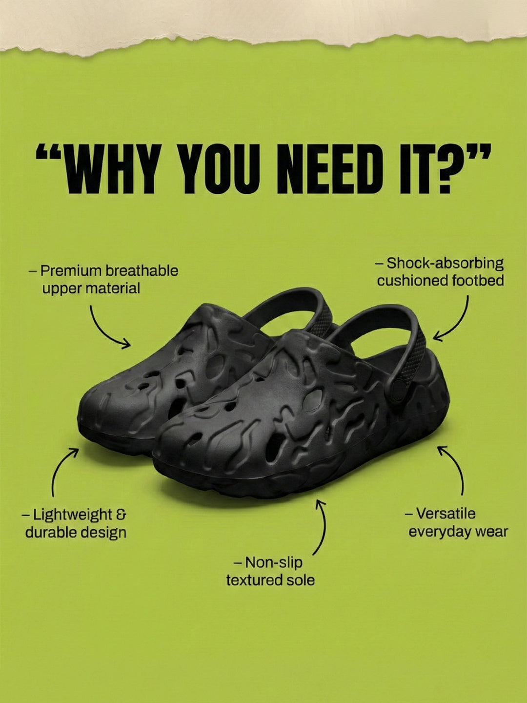 bigbanana Ferver-Black Unisex Clogs