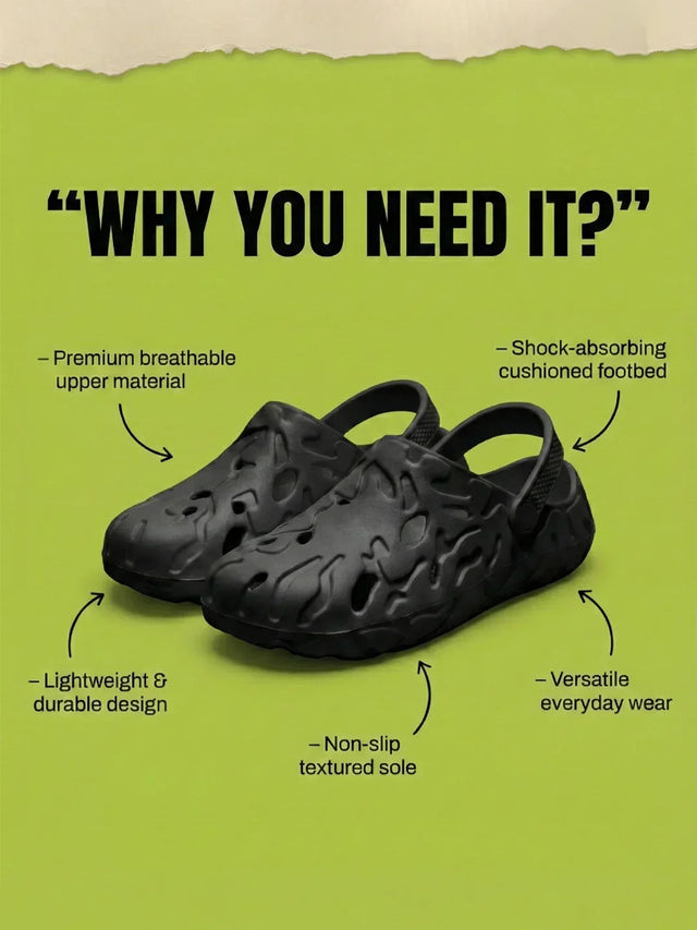 bigbanana Ferver-Black Unisex Clogs