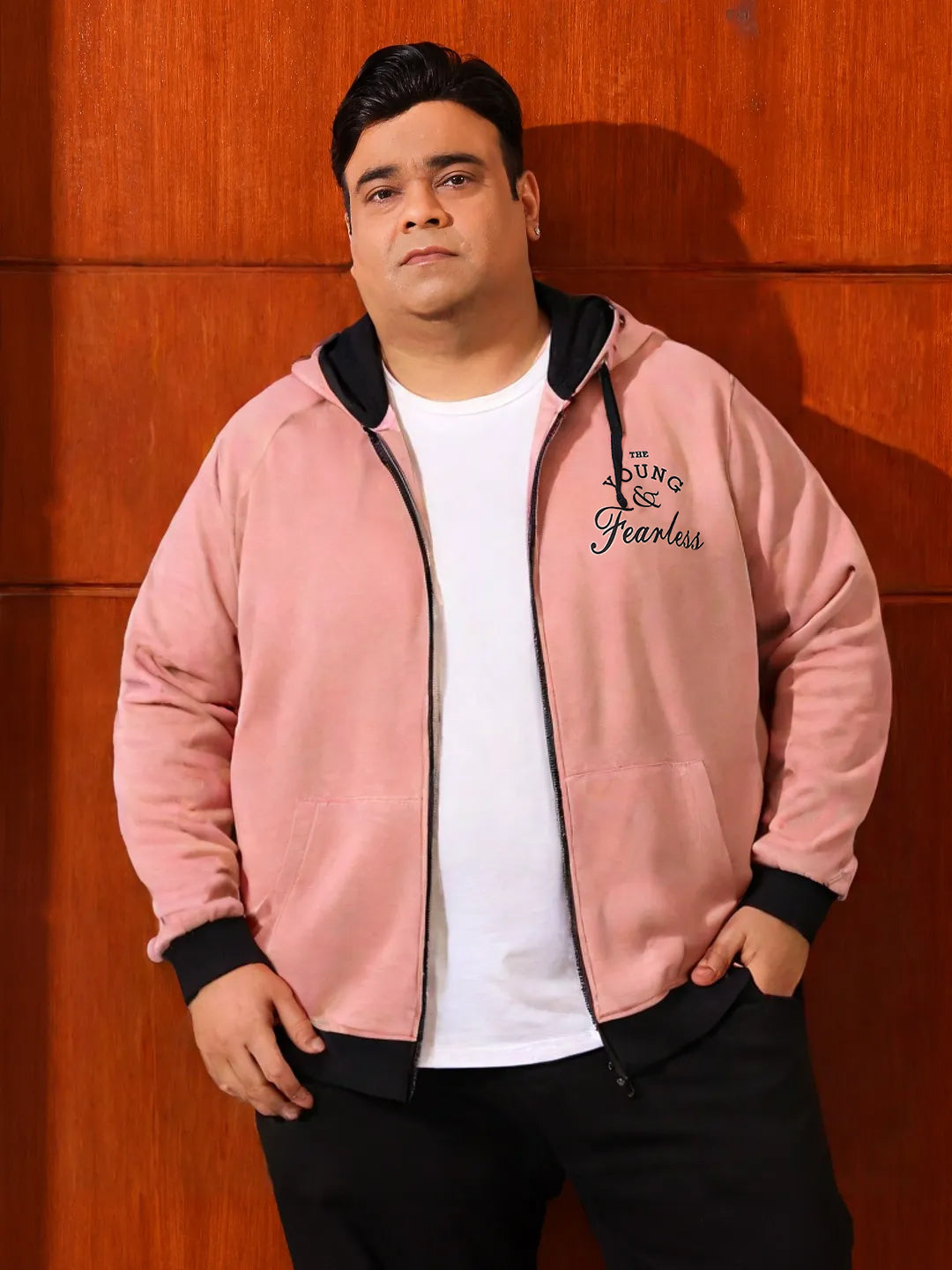Men Plus Size  Fierce Solid Sweatshirts