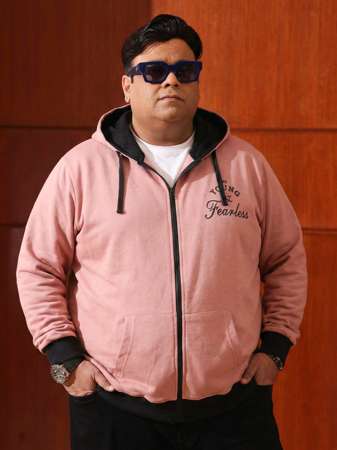 Men Plus Size  Fierce Solid Sweatshirts