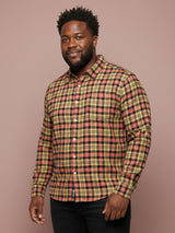 Men Plus Size Fireline Multicolor Checkered Casual Shirt