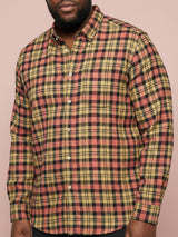 Men Plus Size Fireline Multicolor Checkered Casual Shirt