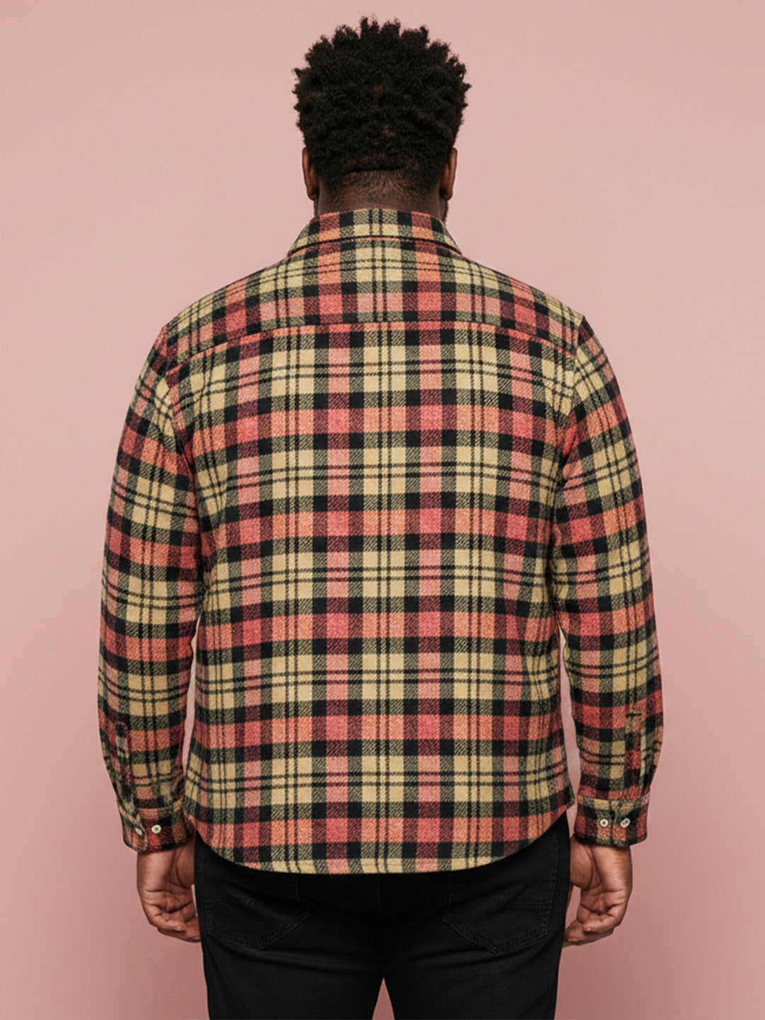 Men Plus Size Fireline Multicolor Checkered Casual Shirt