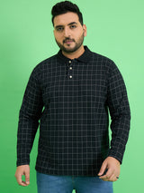 Men Plus Size Fizz Check Polo Tshirt