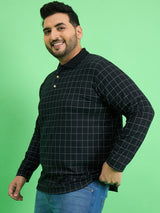 Men Plus Size Fizz Check Polo Tshirt