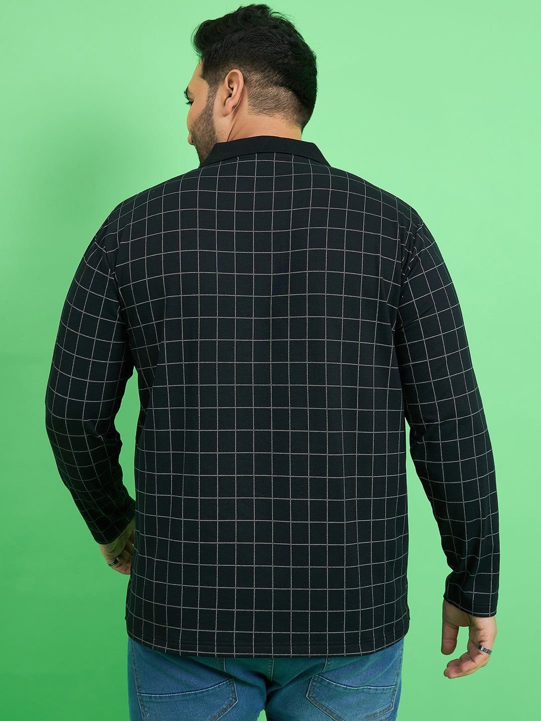 Men Plus Size Fizz Check Polo Tshirt