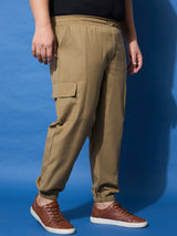 Men Plus Size Flex-Khakhi Solid Trouser