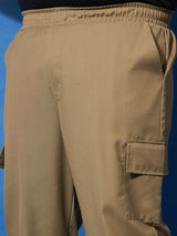 Men Plus Size Flex-Khakhi Solid Trouser