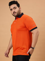 Men Plus Size Flexon Colorblock Polo Tshirt - bigbanana