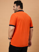 Men Plus Size Flexon Colorblock Polo Tshirt - bigbanana